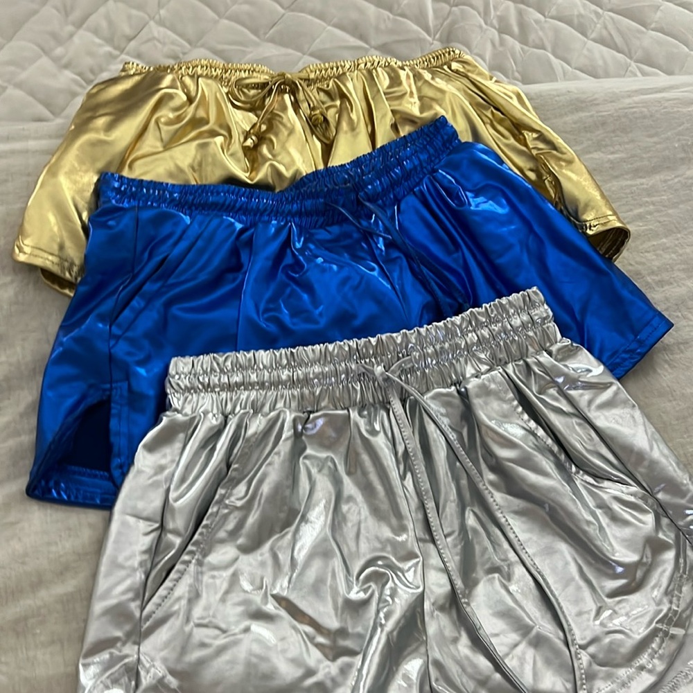 Set of 3 Metallic Shorts